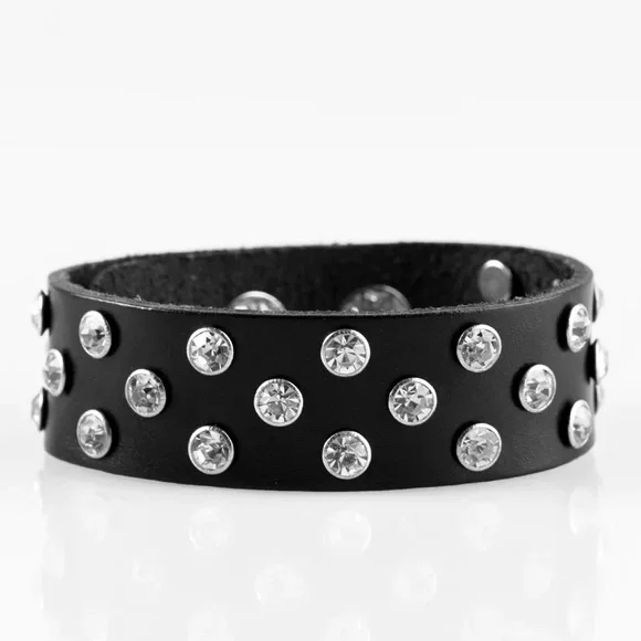 Shine On You Crazy Diamond Black Urban Snap Bracelet - Picture 2 of 2